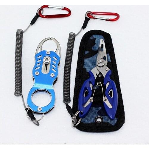 Hand Grip Portable Stainless Steel Fishing Grip Hook Lip Gripper Fish Grip Hook Fishing Tackle Tool Fish Clip Lock Switch Holder