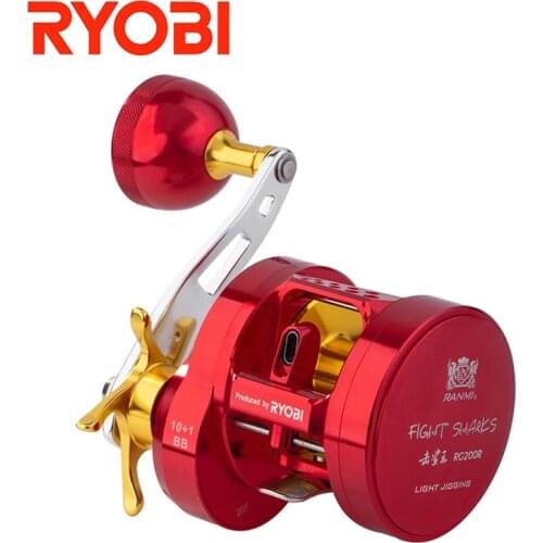 RYOBI Metal Slow Jigging Reel Max Drag15kg 10+1BB 6.8:1 Saltwater Fishing Reel Trolling Boat Fishing Wheel for jigging lures