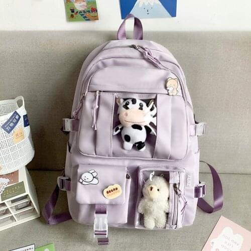 2021 Preppy Style Kawaii Backpack Women Waterproof Nylon Backpacks Student School Bags for Teenage Girl Cute Travel Bag Rucksack