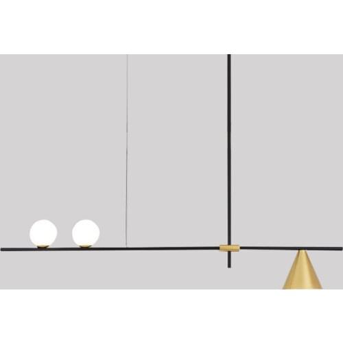 Modern Led Metal Pendant Lights Wrought Iron Glass Round Ball Brass Rod Hanging Lamp For Living Roomcafekitchen Nordic Lighting