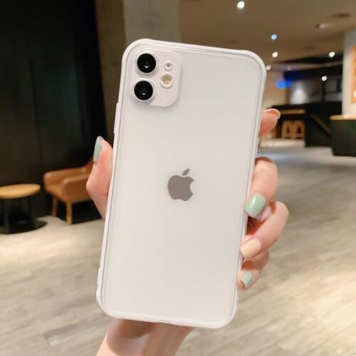 Heavy Duty Protection Plain Matte Phone Case for iPhone 7 Case for iPhone XR XS MAX 7 8 Plus X 7P 8P Clear Camera Protion Cover