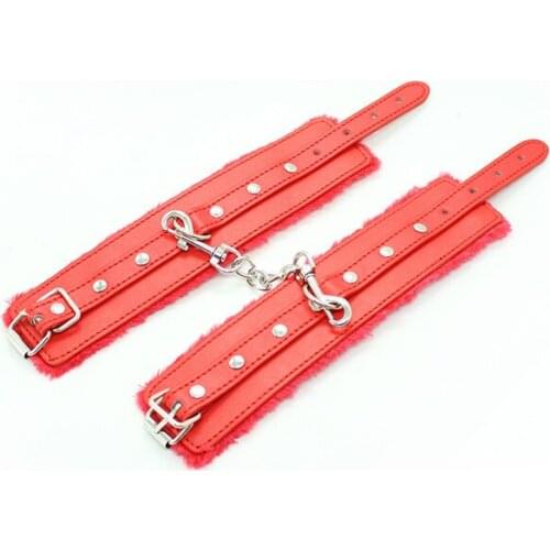 Bound Bondage Tight Bondage Pink Plush Handcuffs Shackles Female Adult Sex Toys Toys Bondage Flirting