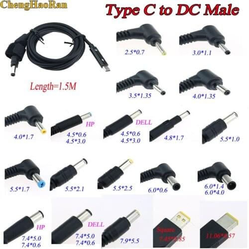 USB 3.1Type C To DC 4.0*1.7 5.5*2.1 Male PD Charging Cable Power Adapter Converter Charger Cable For Lenovo Asus Dell Hp Laptop
