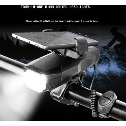 Bicycle light front light bicycle handlebar front light riding USB rechargeable flashlight, riding accessories with horn bracket