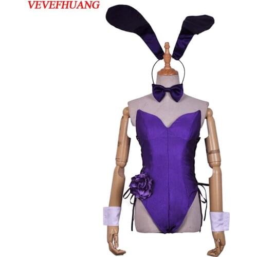 VEVEFHUANG 2018 Hot Game Fate Grand Order Scathach Bartender Bunny Girl Uniform Cosplay costume For Halloween