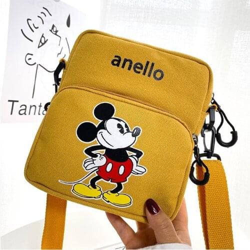 Disney cartoon female bag portable canvas bag new shoulder bag Mickey print crossbody bag minnie mouse bag