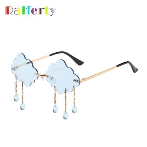 Ralferty Party Cloud Glasses Raindrops Gothic Womens Sunglasses Brand Designer Decorative Glasses 2021 Trend Shades for Women