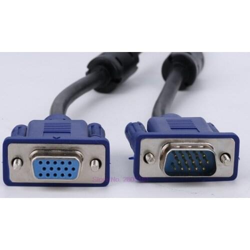 100pcs 1.5m/3m/5m Computer Monitor VGA Extension Cable VGA Cable HD 15 Pin Male to Male VGA Cable Cord Copper Line