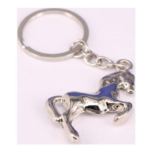 100pcs/lot High Qulity Creative Classic Metal horse Keychain Key Chain Ring Key Fob 3D Pendant keychain