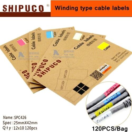 120PCS/LOT ReadStar SHIPUCO SPC426 Cable labels 25x42mm Writable cable marker water proof Networking cable mark