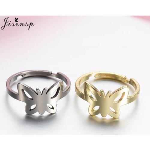 2020 Retro Korea Butterfly Finger Ring Sliver Color Simple Animal Opening Rings for Women Girls Child Adjustable Trendy Anillos