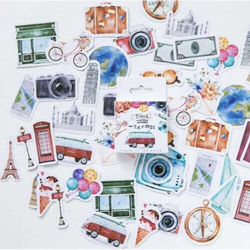 46 Pcs/box One Person Travel Decorative Stationery Paper Stickers Scrapbooking Vintage Romantic DIY Diary Album Stick Lable