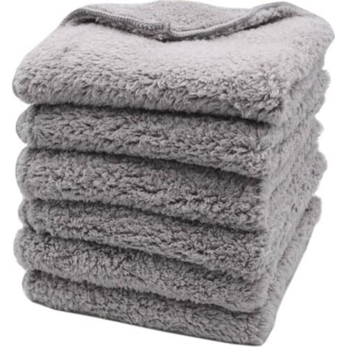 6PCS 500GSM 40X40Cm Super Thick Plush Edgeless Microfiber Towels Car Care Cleaning Cloths Microfibre Polishing Detailing Drying
