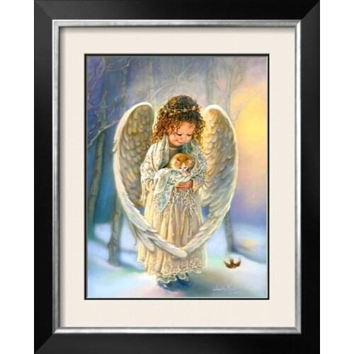 New Diamond mosaic diamond embroidery beads Angel girl cat tree bird oil diamonds cross stitch painting handwork kits wall decor