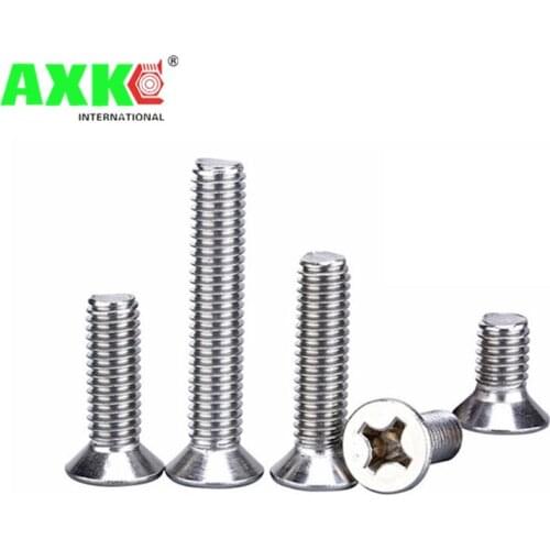 AXK M1.6 M2 M2.5 M3 M4 M5 M6 Mini Micro Small 304 Stainless steel Cross Phillips Flat Bolt Countersunk Head Furniture Screw