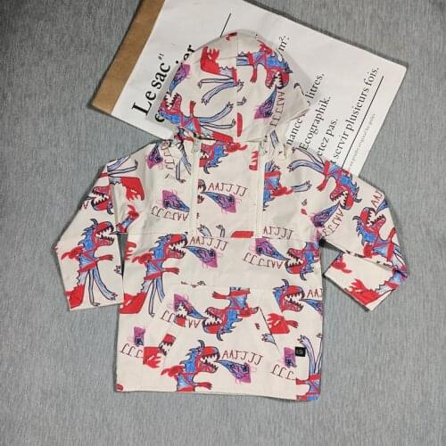 BOBOZONE dinosaur RED BLUE Printing coat for kids boys girls autmn spring