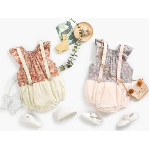 Sanlutoz Cotton Baby Girls Bodysuits Summer Baby Clothes Floral Sleeveless Infants Clothing Fashion