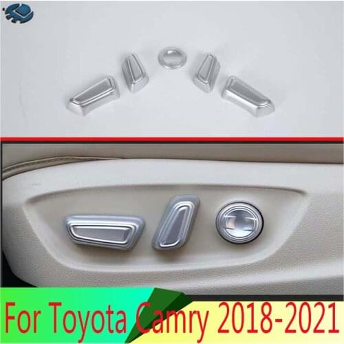 For Toyota Camry 2018 2019 Car Decoration ABS Chrome Interior Inner Seat Adjustment Switch Knob Button Cover Trim