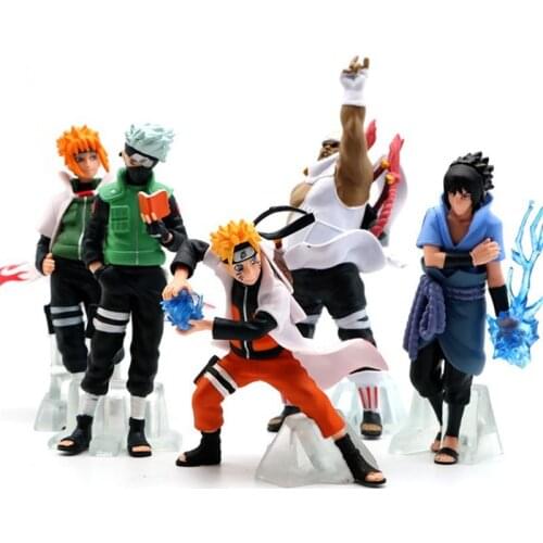 5pcs Shippuden Anime Figure Uzumaki Figure Uchiha Sasuke Hatake Kakashi Haruno Sakura Action Figure Doll