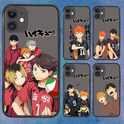 Haikyuu Cartoons For iPhone 11 Case 6 Mini Pro XS Max X XR 11 8 Plus Luxur Soft TPU Airbag Cover 12Pro 11Pro 12Mini
