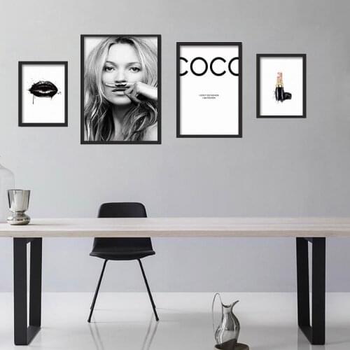 Woman Picture coco lipstick girl Wall Art Nordic Posters and Prints Canvas Painting for Living Room Modern Home Decor