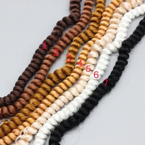 100cm Fine curly wigs hair white brown black Natural color for braided Wigs for BJD 1/3 1/6 1/4 Dolls wig