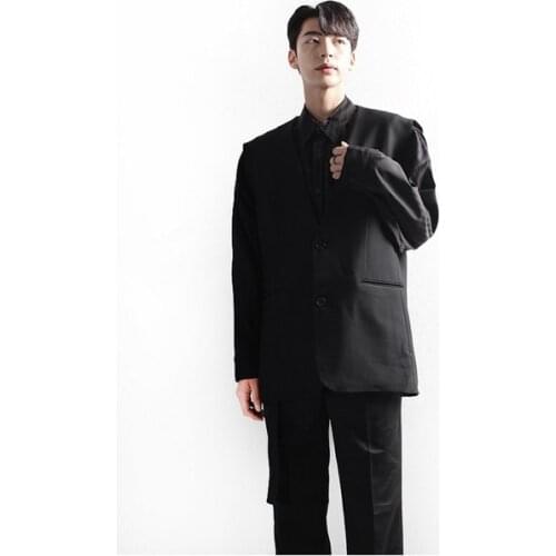 Suit waistcoat mens new spring and autumn fashion British leisure Korean version sleeve less cover