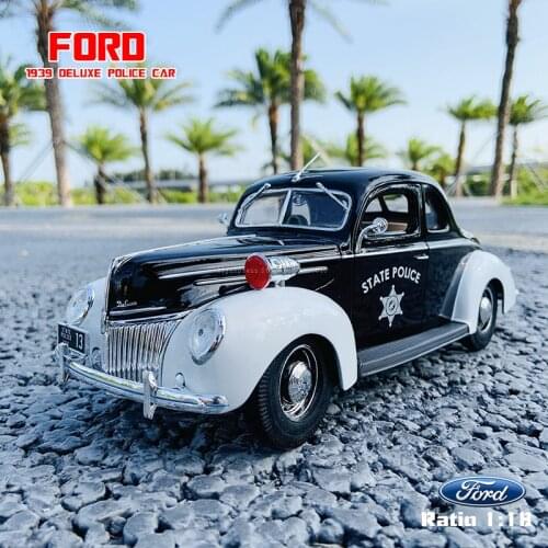 Maisto 1:18 1939 Ford Police Car Alloy Retro Car Model Classic Car Model Car Decoration Collection gift