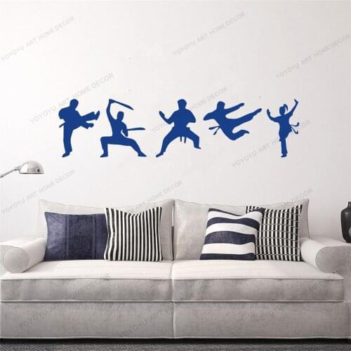 Karate Positions Decal Kung Fu Martial Arts Sticker Nails Sticker Removable Wall Decor Large Kids Room Wall Decal CX815