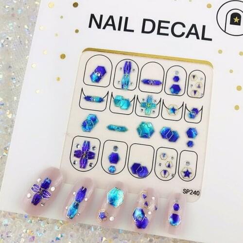 1 Sheet Shiny 3D Shell Shaped Nails Decals Geometry Ghost Nail Art Stickers Autumn Design Nail Manicure Handmade Nail Sticker