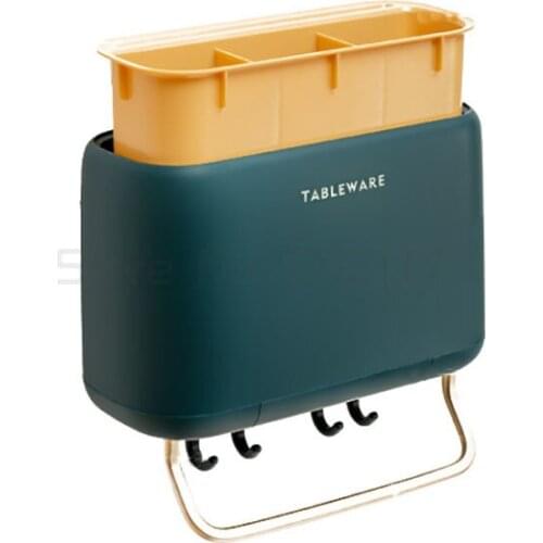 Chopsticks basket shelf wall mounted non perforated drain cage household Japanese spoon knife rest integrated storage box