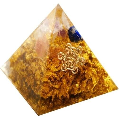 Orgonite Pyramid Maripura Chakra GabrieTreatment Anxiety Natural Citrine Lapis White Crystal Resin Crafts Decoration