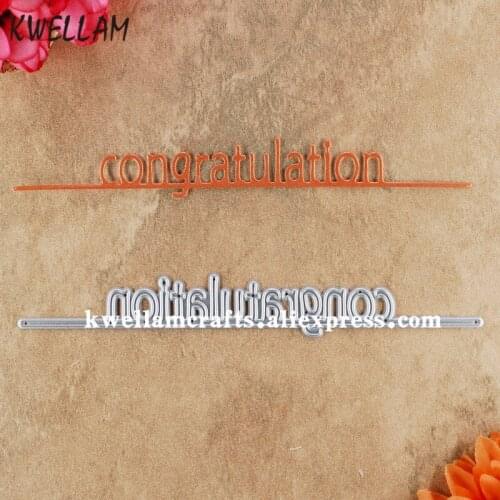 Congratulation Metal Die cutting Dies For DIY Scrapbooking Photo Album Embossing Folder KW8030512