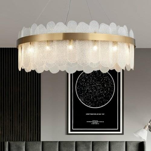 Living Room Luxury Plate Gold Metal Adjustable Led Pendant Lights Gray / White Glass Led Pendant Lamp Luminarias Hanging Lamp