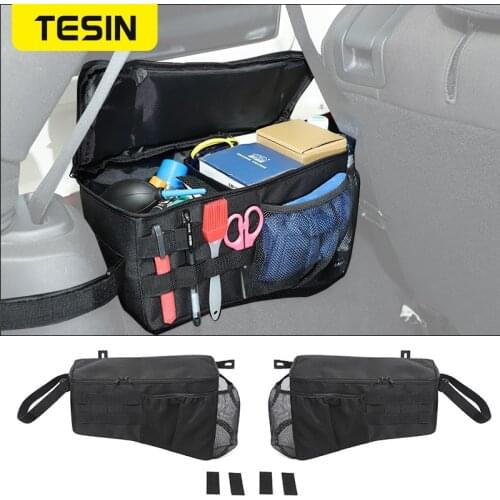 TESIN Stowing Tidying Trunk Storage Bag for Jeep Wrangler 2007+ 4 Doors Trunk Side Storage Bag Organizer For Jeep Wrangler JK