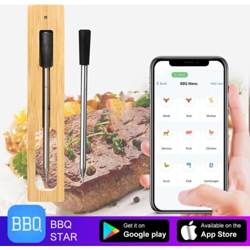 Meat Food Cooking Thermometer Smart Digital Bluetooth-Compatible Barbecue Thermometer Sensor Rotisserie Kitchen Accessories