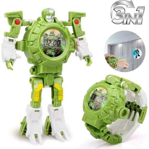 Transform Toys Robot Watch 3in1 Projection Kids Digital Wrist Watch Deformation Rescue Robot Toys Electronic Learning Gift