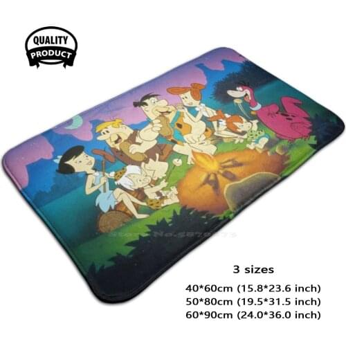 Comfortable Door Mat Rug Carpet Foot Pad Flintstones Cartoon Fred Flintstone Pebbles Retro Bam Bam Vintage Bedrock Barney