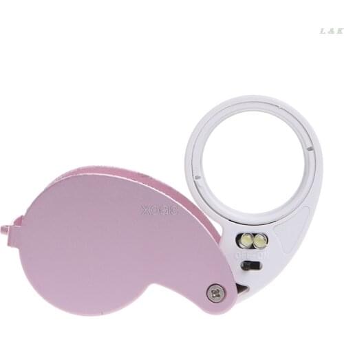 40X 25mm Glass Magnifying Magnifier Len Jeweler Eye Jewelry Loupe With LED Light M10 dropship