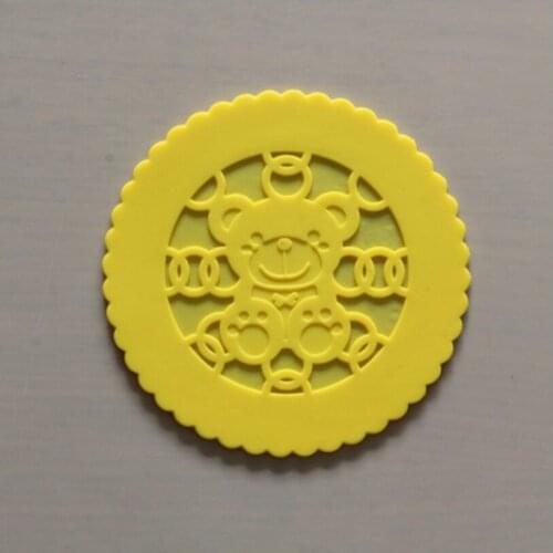 1 Piece Lytwtws mat cup bar mug cartoon Bear drink pads silicone dining table placemat coaster kitchen accessories