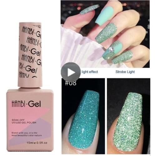 15ml Nail Gel Reflective Glitter Glue 18 Colors Bright Bungee Powder Nail Broken Glue Nail Polish Bungee Sequins Soak Off Gel