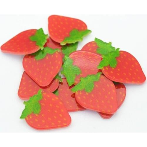 26*32mm Flatback Glitter Strawberry,Fruit Planar Slice,Resin Cabochons,Resin Miniatures,Home D.I.Y Supplies