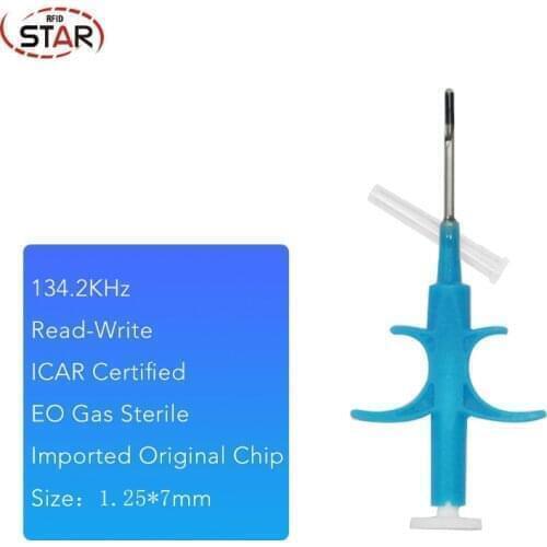 40pcs 2.12*12/1.25*7/1.14*8mm ID chip tag injectors under skin Animal Microchips syringe for dog/cat/pets/house/cattle/goat