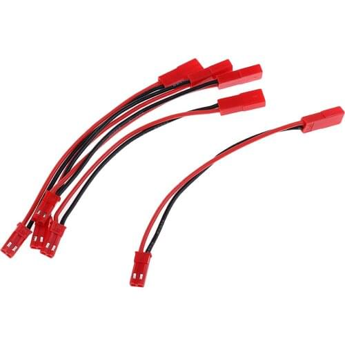 5X Black&Red RC Battery Charge Connector Line Cables JST Male Female 100mm