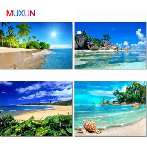 5D Finished Diamond Embroidery Seaside Scenery Diamond Mosaic 3D Diamond Painting Embroidery Kust Landschap Diamond Decor 8Jh33