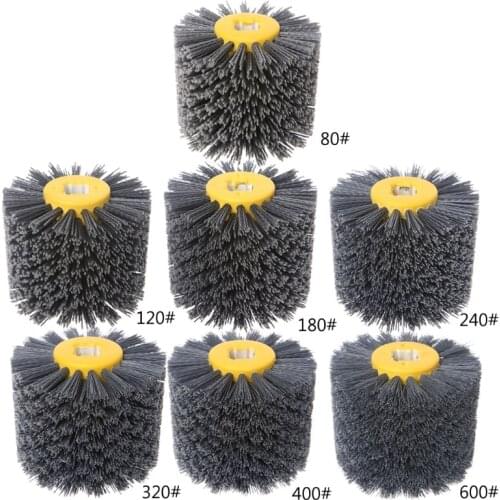 Deburring Abrasive Wire Drawing Round Brush Head Polishing Grinding Tool Buffer Wheel For Furniture Wood Sculpture Rotary Drill
