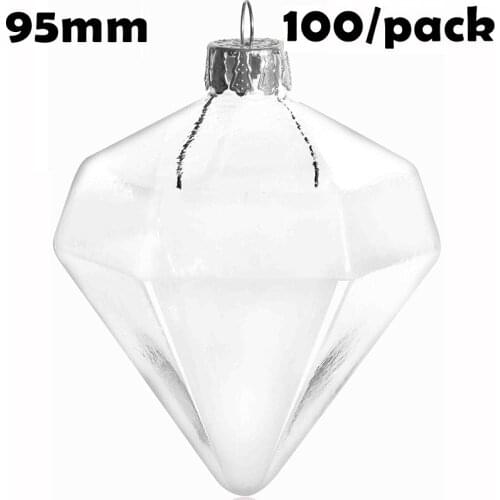 Free Shipping DIY Paintable Christmas Xmas Decoration Ornament/Ball 95*75mm Glass Diamond, 100/Pack