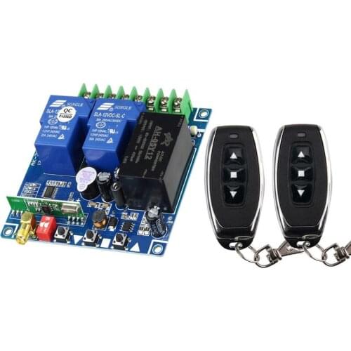 433mhz AC 220 V 240 V 250V 380V 2 CH RF Wireless Remote Control 30A relay for Projection screen/winch/motor/garage door