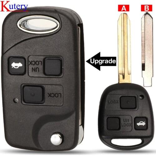 Kutery TOY43/47 2/3Buttons Uncut Blade Remote key shell For Toyota Yaris Carina Corolla Avensis Folding new style Car key Case