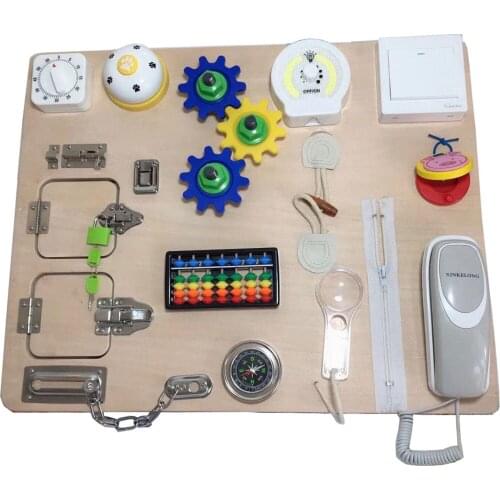 Baby Toy Montessori Locks Latches Busying Board Wooden Early Educational Board Toy Sensory Preschool Training Game Kids Toy Gift